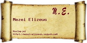 Mezei Elizeus névjegykártya
